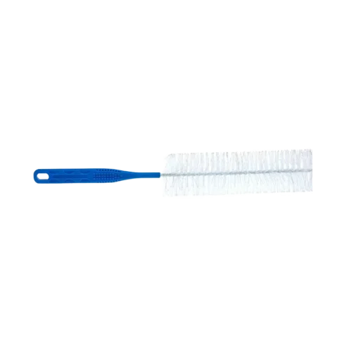 Urinflaschenbürste aus Polypropylen mit weißer Bürste und blauem Griff, 37 cm lang, für die hygienische Reinigung von Urinflaschen.