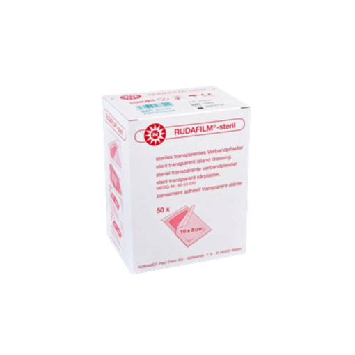 Rudafilm steril Verbandpflaster – transparent, wasserdicht, einzeln verpackt, 50 Stück