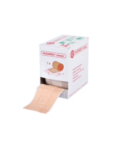 Rudamed Classic Wundschnellverband – 5 m, braun, mit Zinkoxidkleber, starres Gewebe