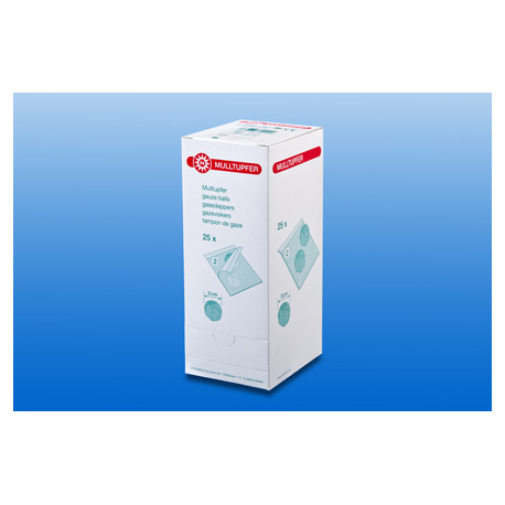 Sterile Mulltupfer von Noba, rund geschlungen, Ø 3 cm, 25 x 2 Stück
