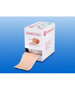 Rudamed Classic Wundschnellverband – 5 m, braun, mit Zinkoxidkleber, starres Gewebe