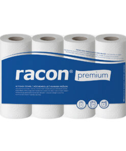 Racon Premium Küchenrollen 3-lagig – weiß, 4 Rollen