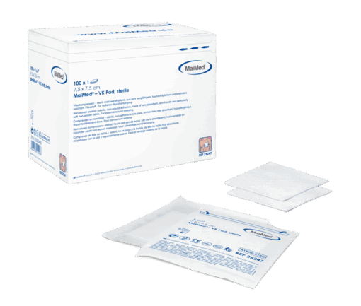 Sterile MaiMed® VK Pad Saugkompressen mit PE-Beschichtung – 100 Stück