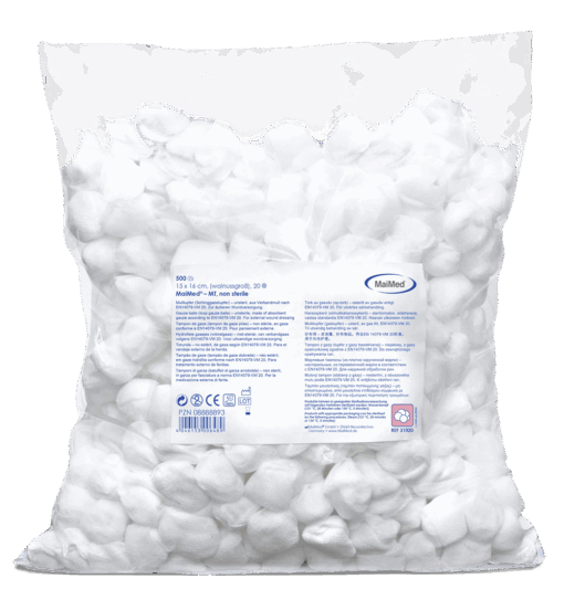 MaiMed® MT Mulltupfer aus Verbandmull – 20-fädig, unsteril, 100% Baumwolle, verschiedene Größen