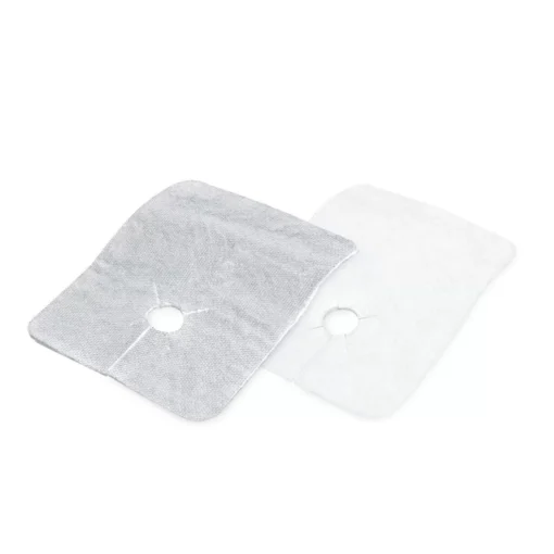 Sterile ABE® Tracheal Schlitzlochkompressen von Meditrade – 8 x 10 cm, mit Metalline-Beschichtung