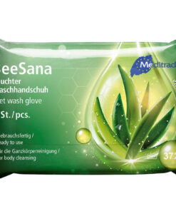 BeeSana Feuchter Einmal-Waschhandschuh mit Lotion – 8 Stück