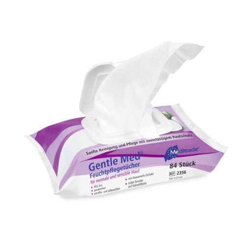 Gentle Med Feuchttücher zur Hautreinigung – 80 Stück, pflegend mit Hamamelis
