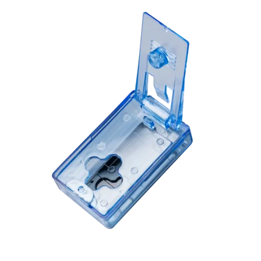 Med-Comfort Pillendrücker – blau, AS-Kunststoff, 55x32x15 mm