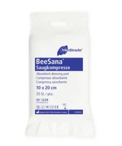 BeeSana Saugkompressen unsteril – 25 Stück, saugstark, mit Vliesumhüllung & Nässeschutz