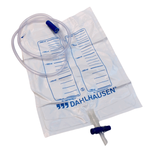 Steriler Urinbeutel mit Rücklaufsperre, Schiebeklemme & 90 cm Schlauch – 2000 ml
