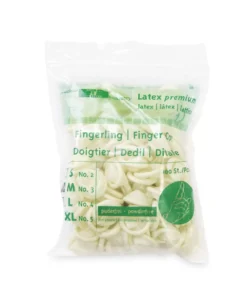 Meditrade Latex-Fingerlinge – 100 Stück, unsteril, puderfrei, mit Rollrand