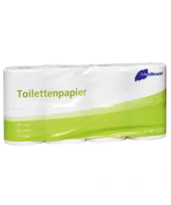 Meditrade Toilettenpapier – 2-lagig, Zellstoff, 8 Rollen à 250 Blatt